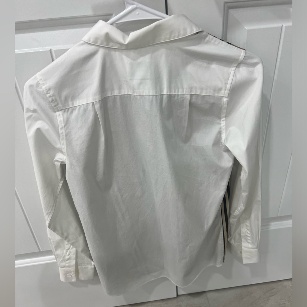 Burberry Kids Button Down Shirt - White, Tan, Red, Black - Picture 2 of 4